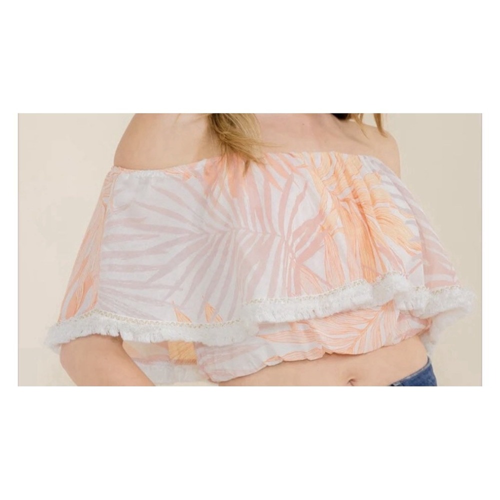 On Twelfth Women's Off The Shoulder Crop Top‎ Black Size Medium NWT